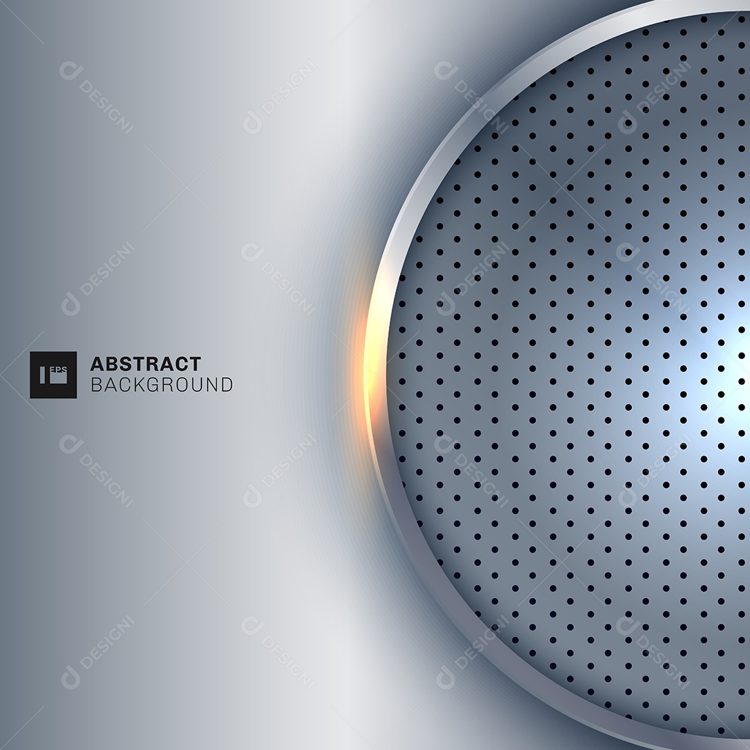 Background Moldura De Prata Redonda Metálica Vetor EPS
