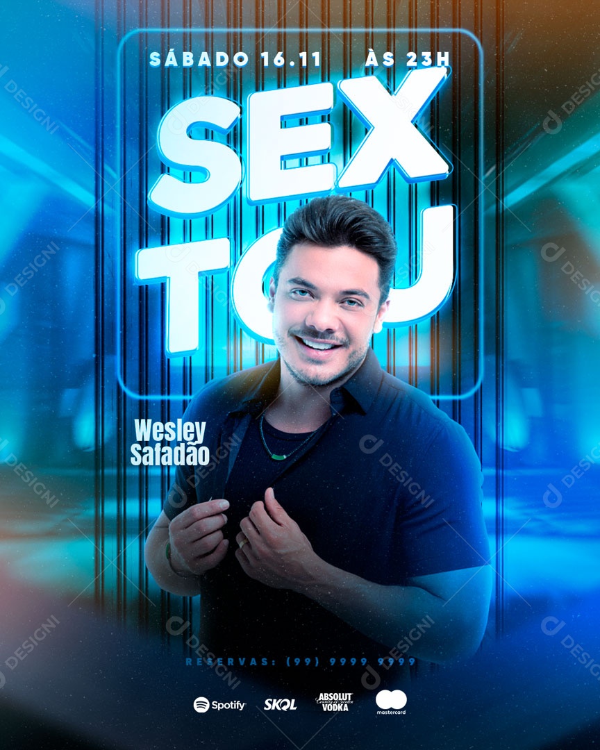 Flyer Feed Evento Sextou Wesley Safadão Social Media PSD Editável
