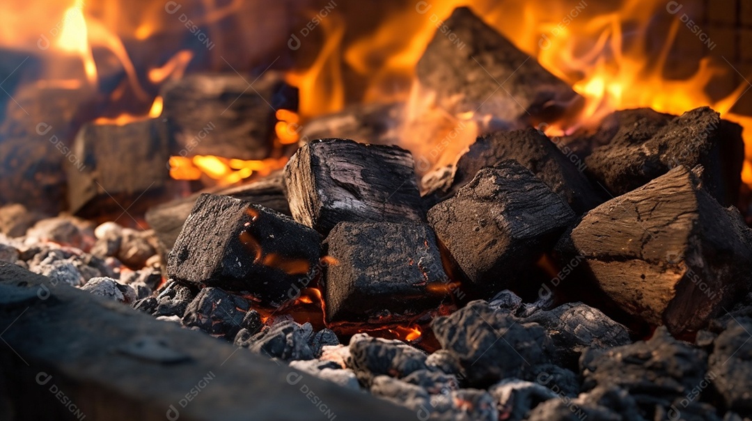 Chamas da churrasqueira