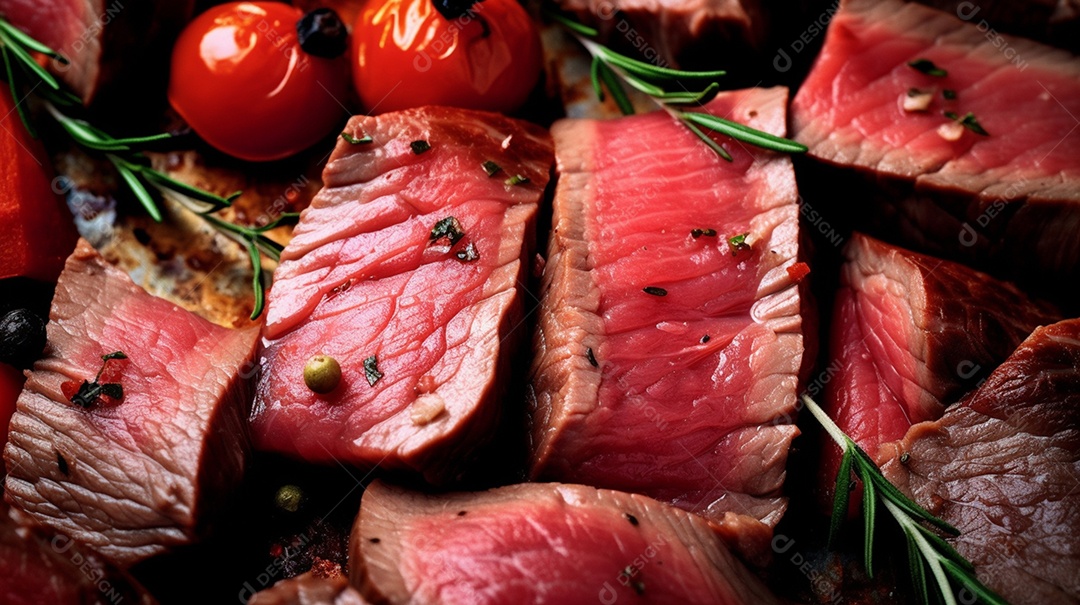 Bife suculento na churrasqueira