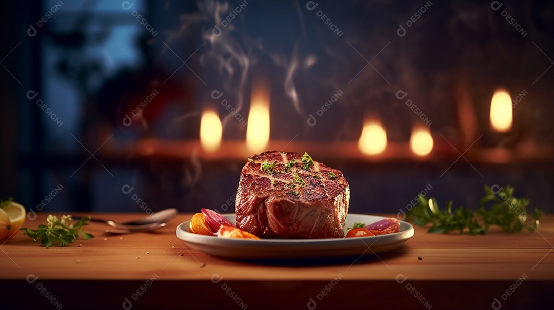 Bife grelhado na churrasqueira