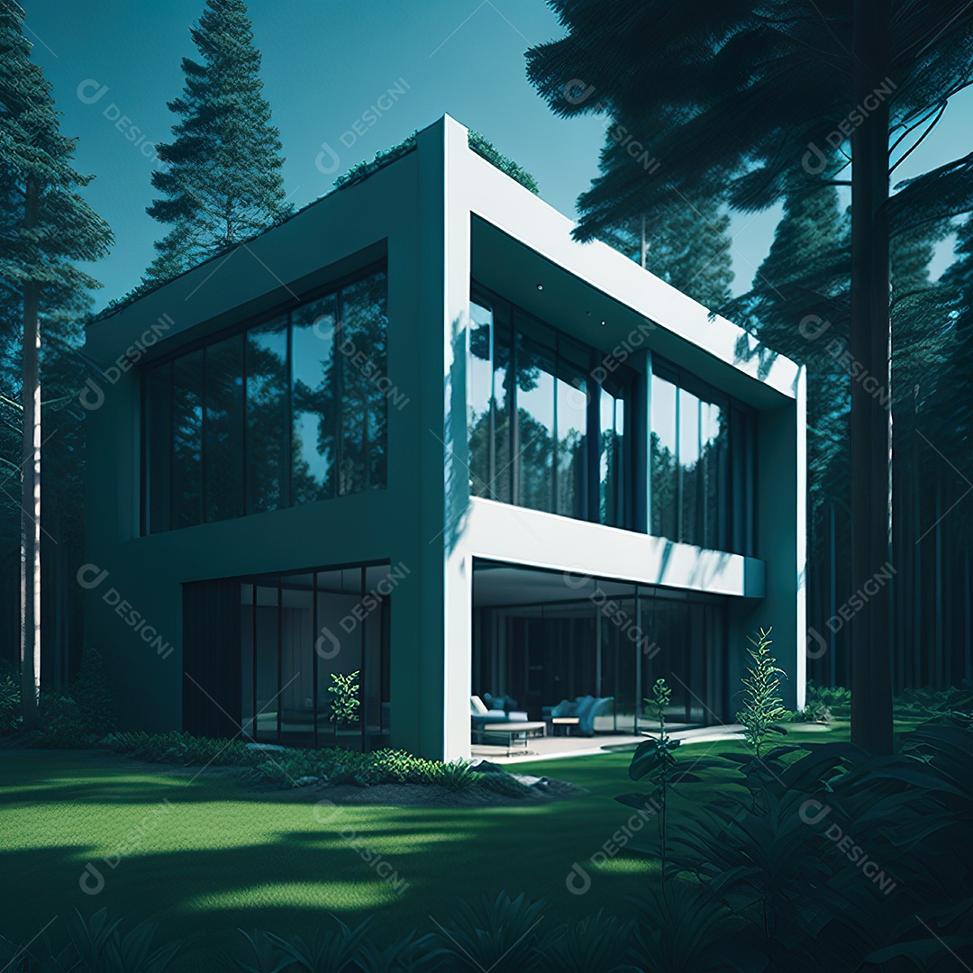 Casa com design moderno e minimalista