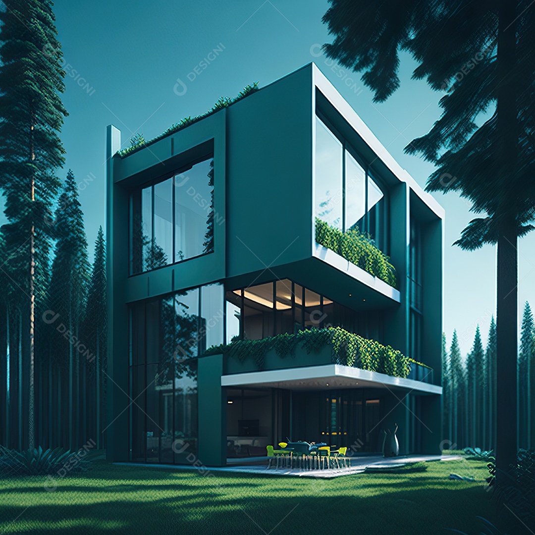 Casa com design moderno e minimalista