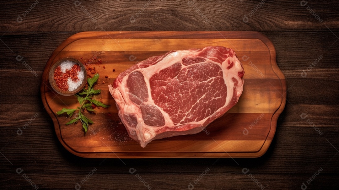 Carne preparada para o churrasco