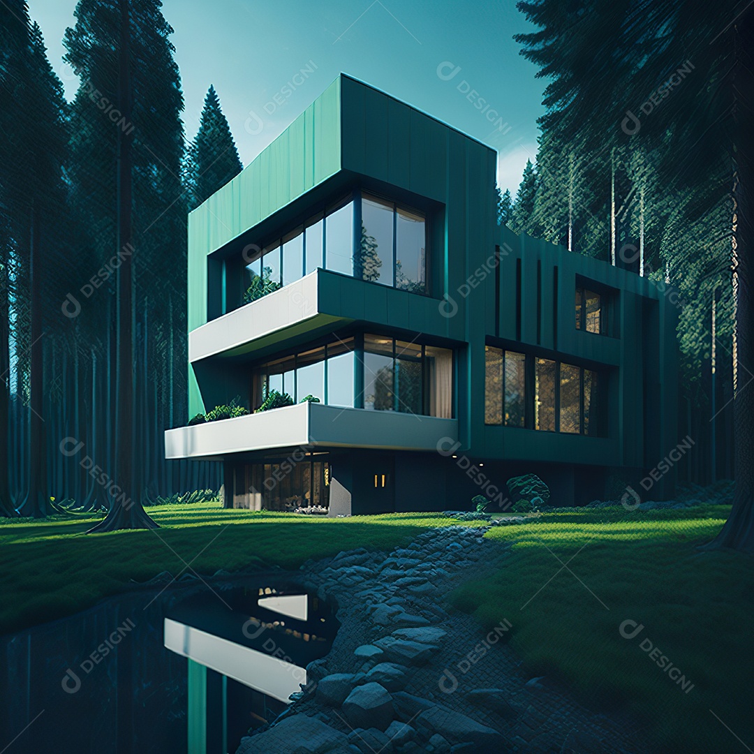 Casa com design moderno e minimalista