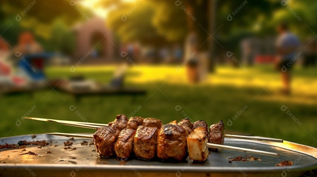 Bifes suculento grelhado na churrasqueira