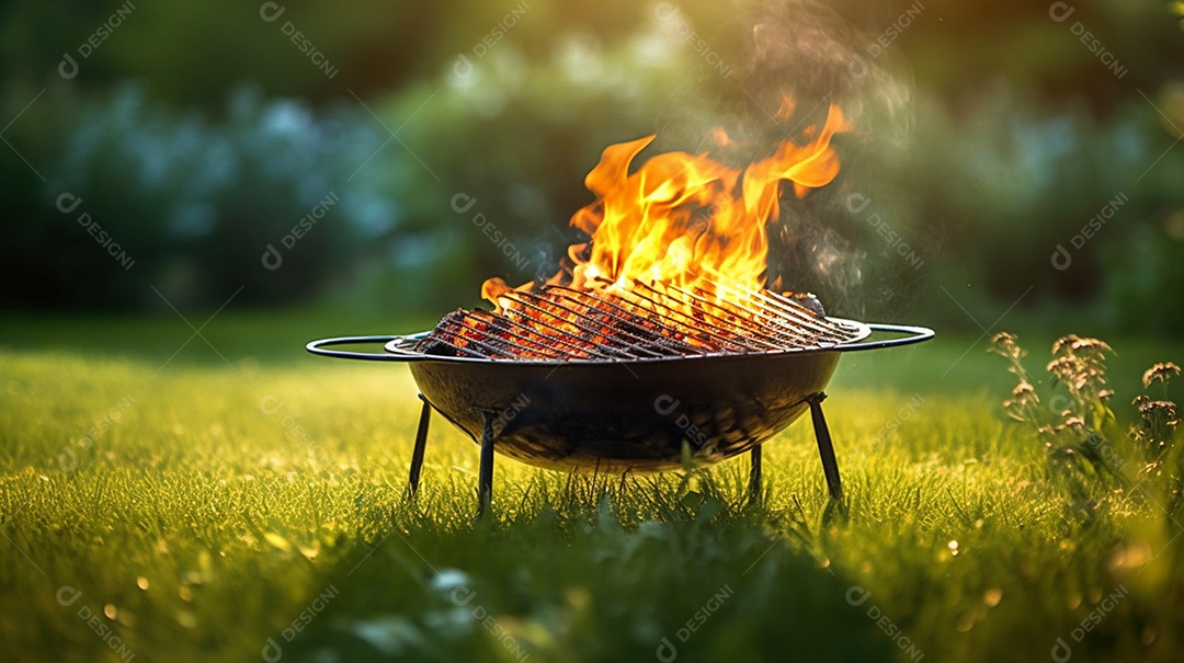 Pequena churrasqueira em quintal