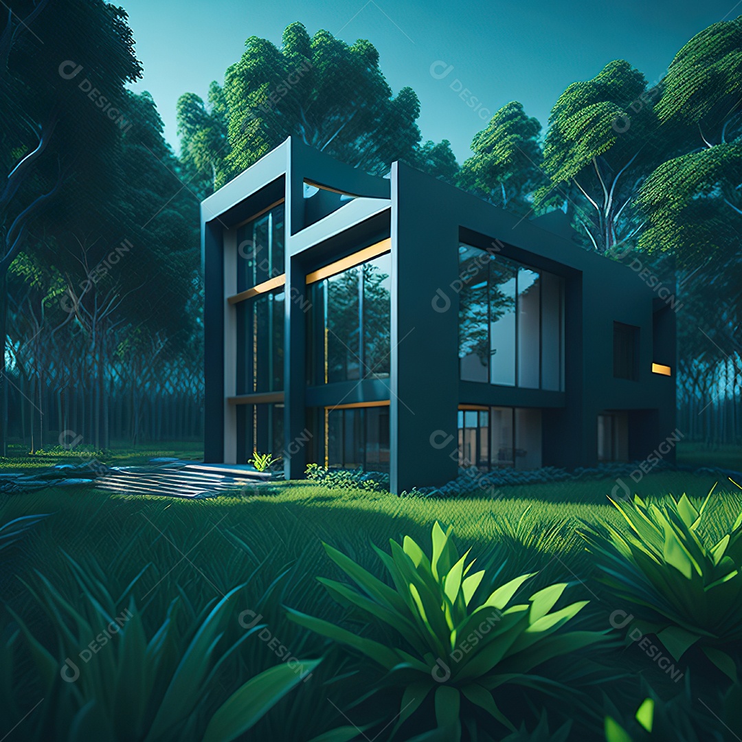 Casa com design moderno e minimalista