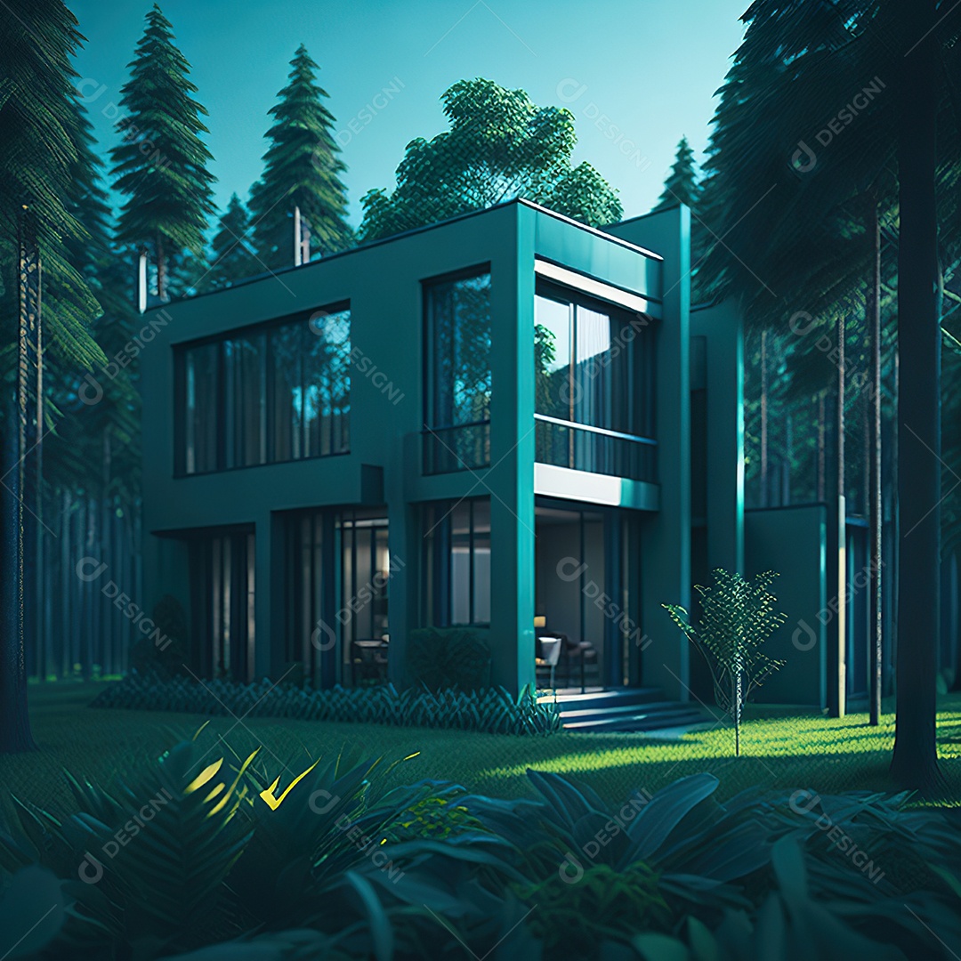 Casa  com design moderno e minimalista