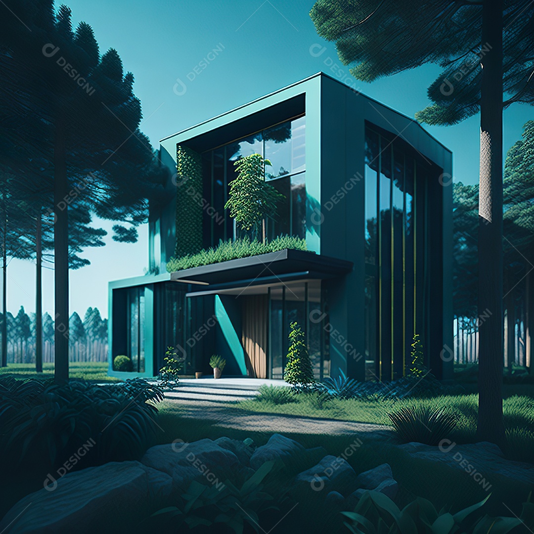 Casa com design moderno e minimalista