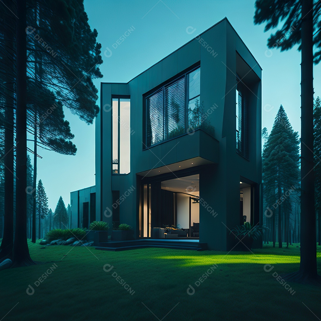 Casa com design moderno e minimalista