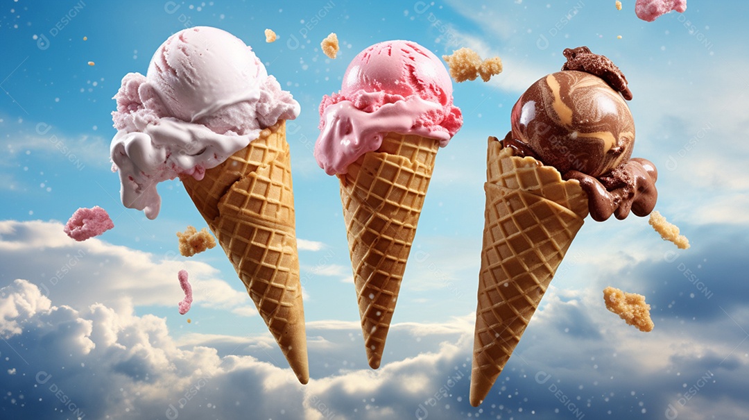 Deliciosas casquinhas de sorvete