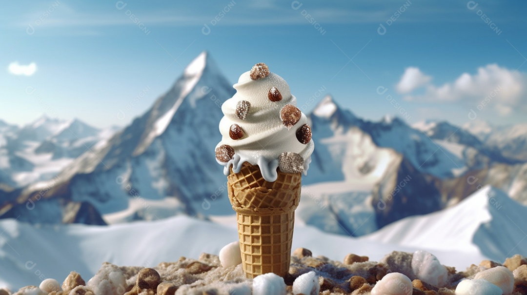 Deliciosa casquinha de sorvete de creme