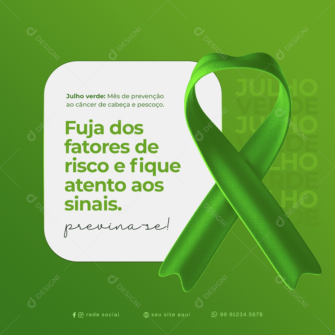 Fique Atento Aos Sinais Julho Verde Social Media PSD Editável