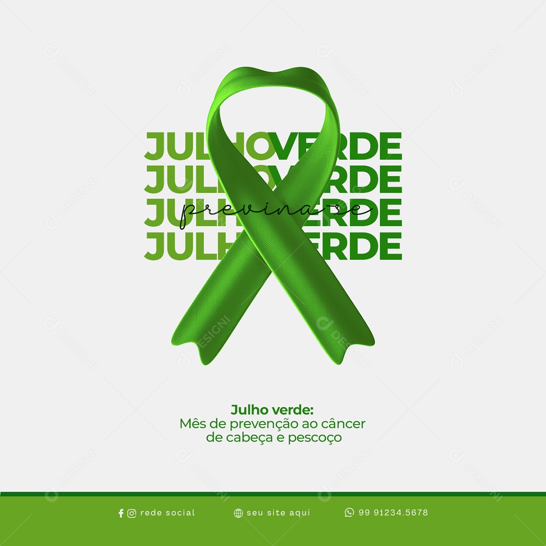 Previna-se Julho Verde Social Media PSD Editável