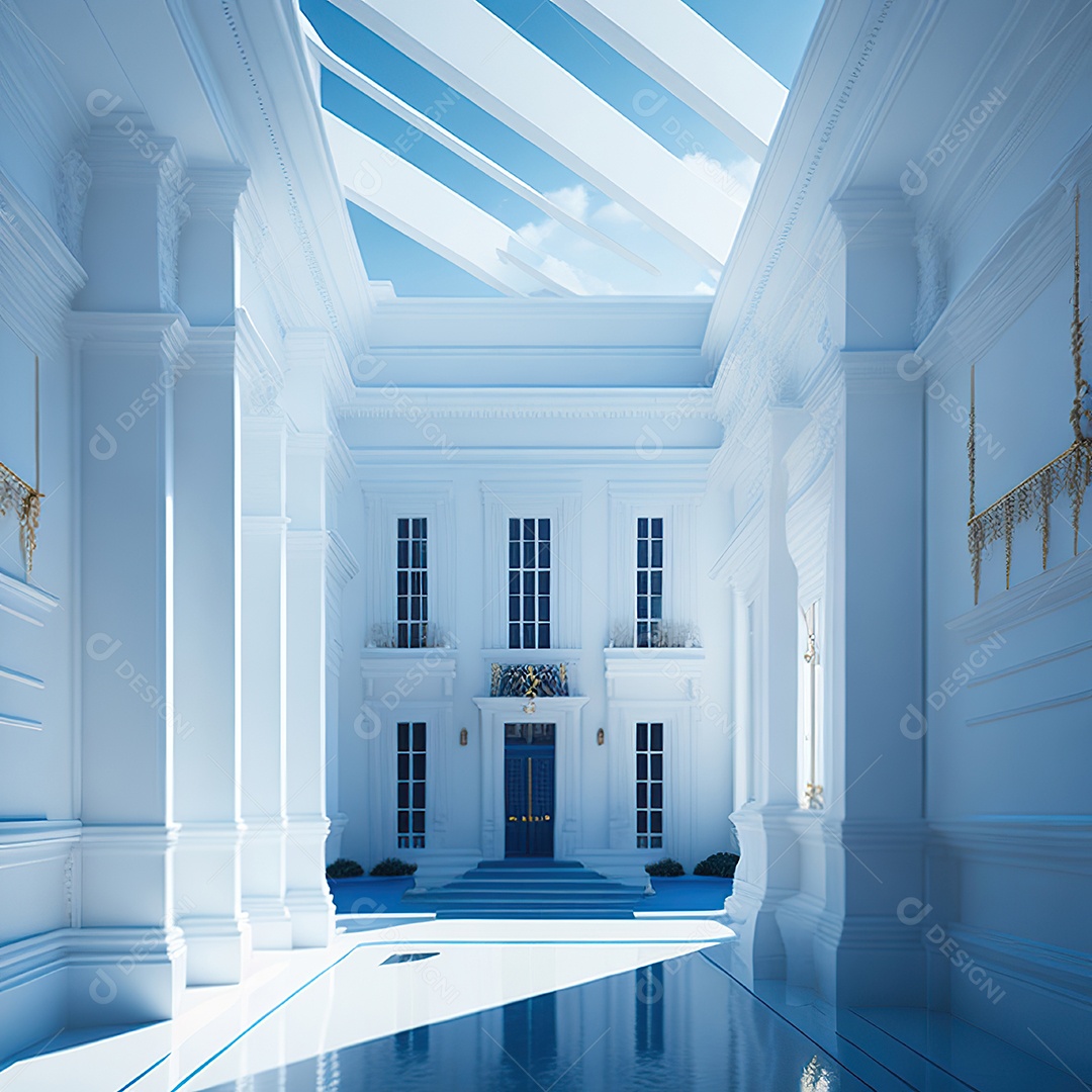 Casa rosa com design moderno e minimalista