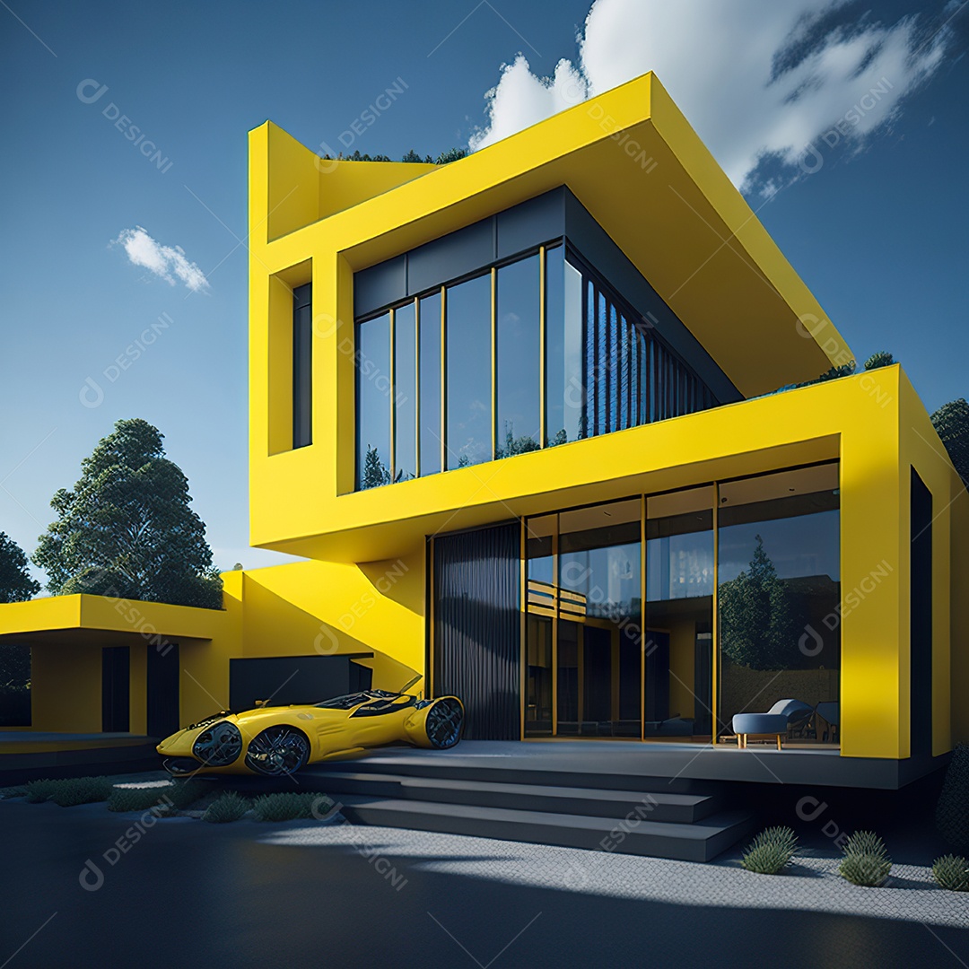 Casa com design moderno e minimalista