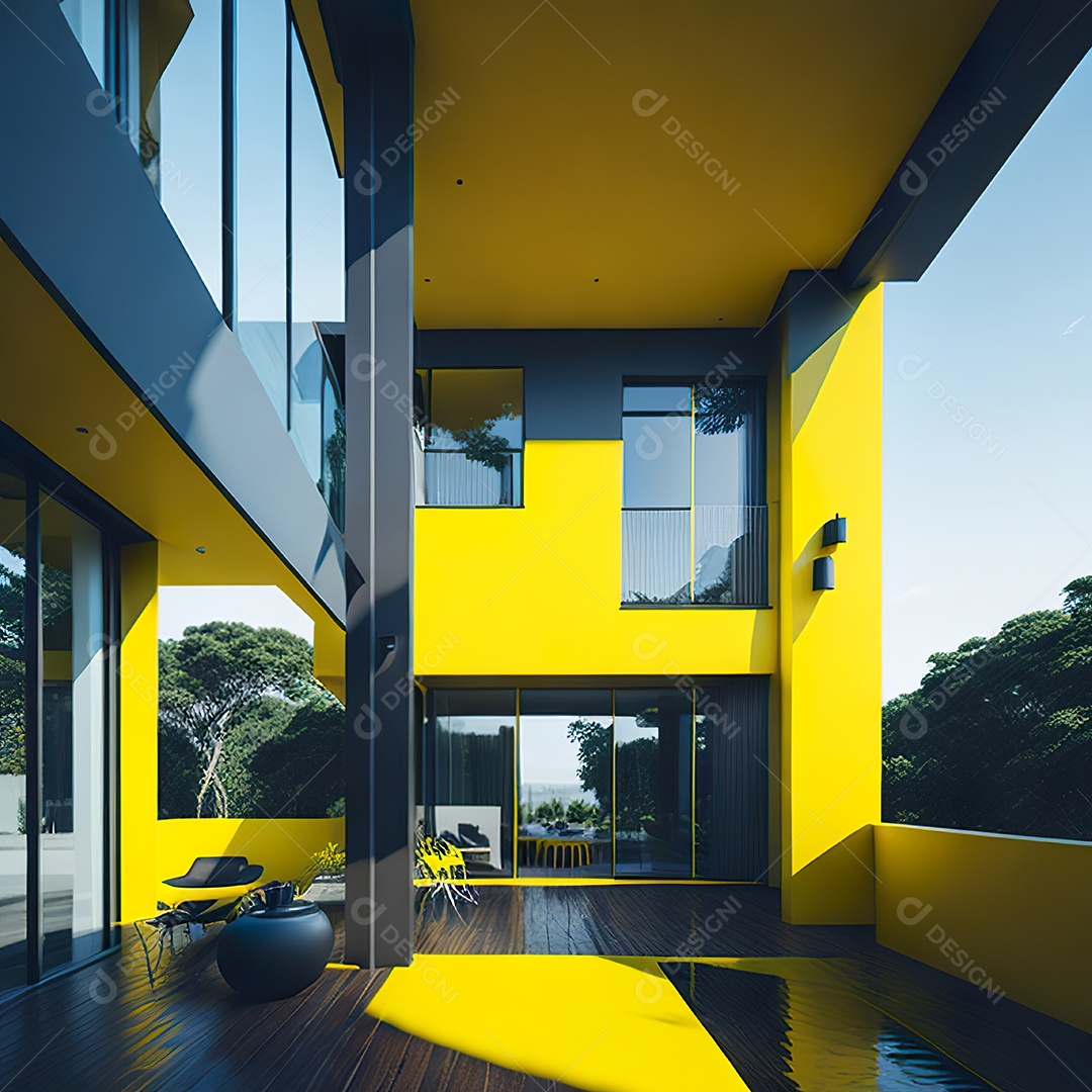 Casa com design moderno e minimalista