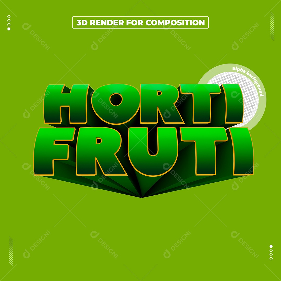 Texto 3D Horti Fruti Para Composição PSD