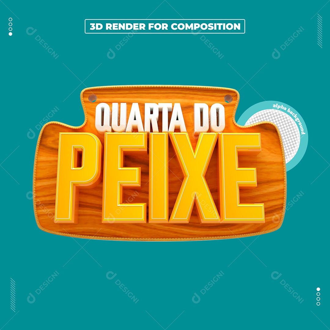 Selo 3D Quarta Do Peixe Para Composição PSD