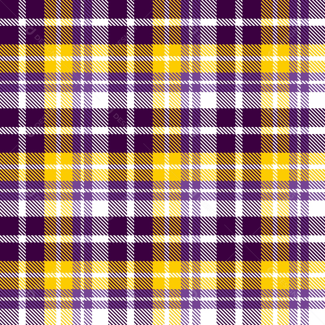 Linhas Xadrez Textura Ilustração Roxa e Amarelo Vetor EPS