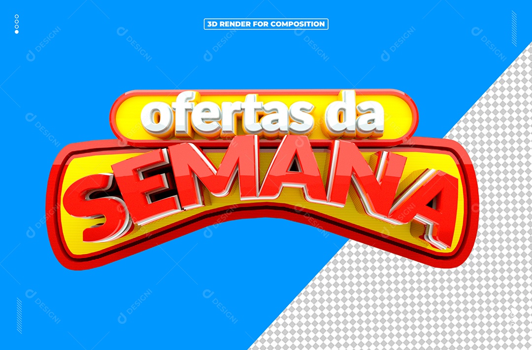 Selo 3D Ofertas Da Semana Para Composição PSD