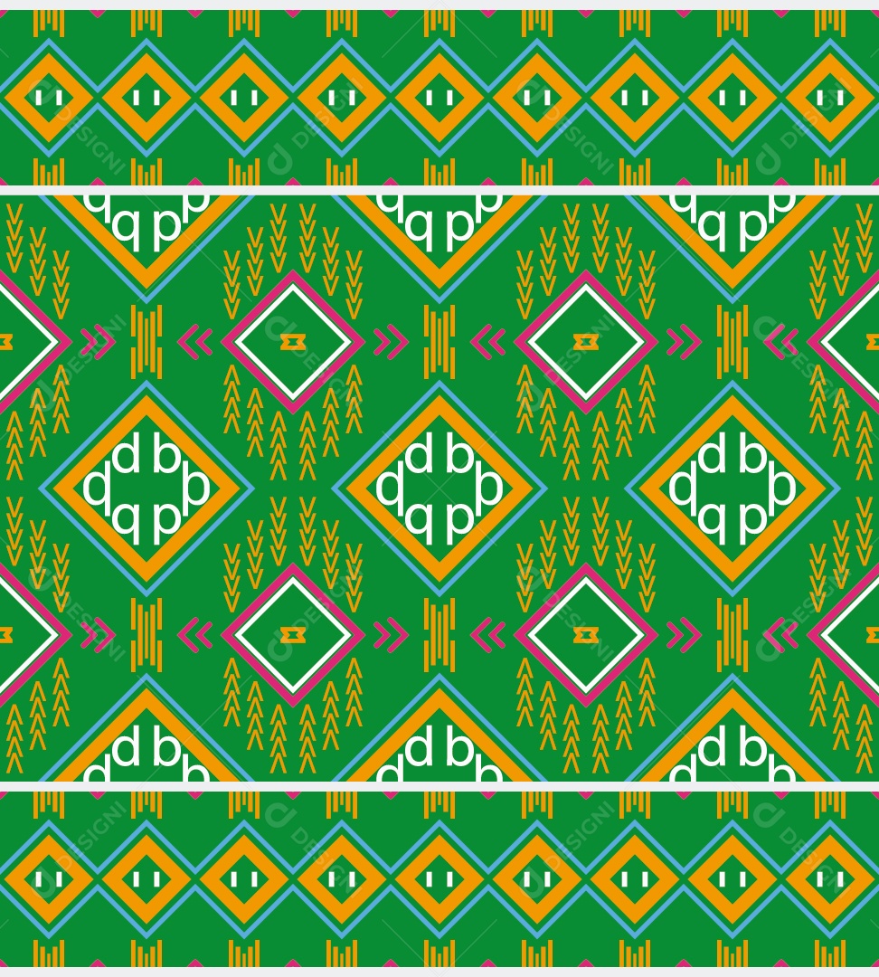 Padrão Tribal Tradicional Estilo Asteca Ilustração Verde Vetor EPS