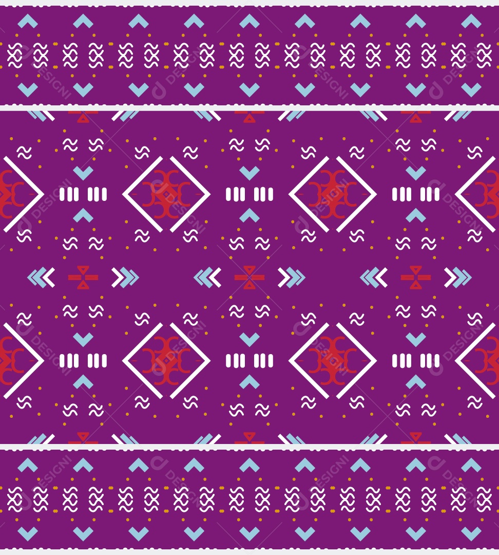 Padrão Tribal Tradicional Estilo Asteca Ilustração Roxo Vetor EPS