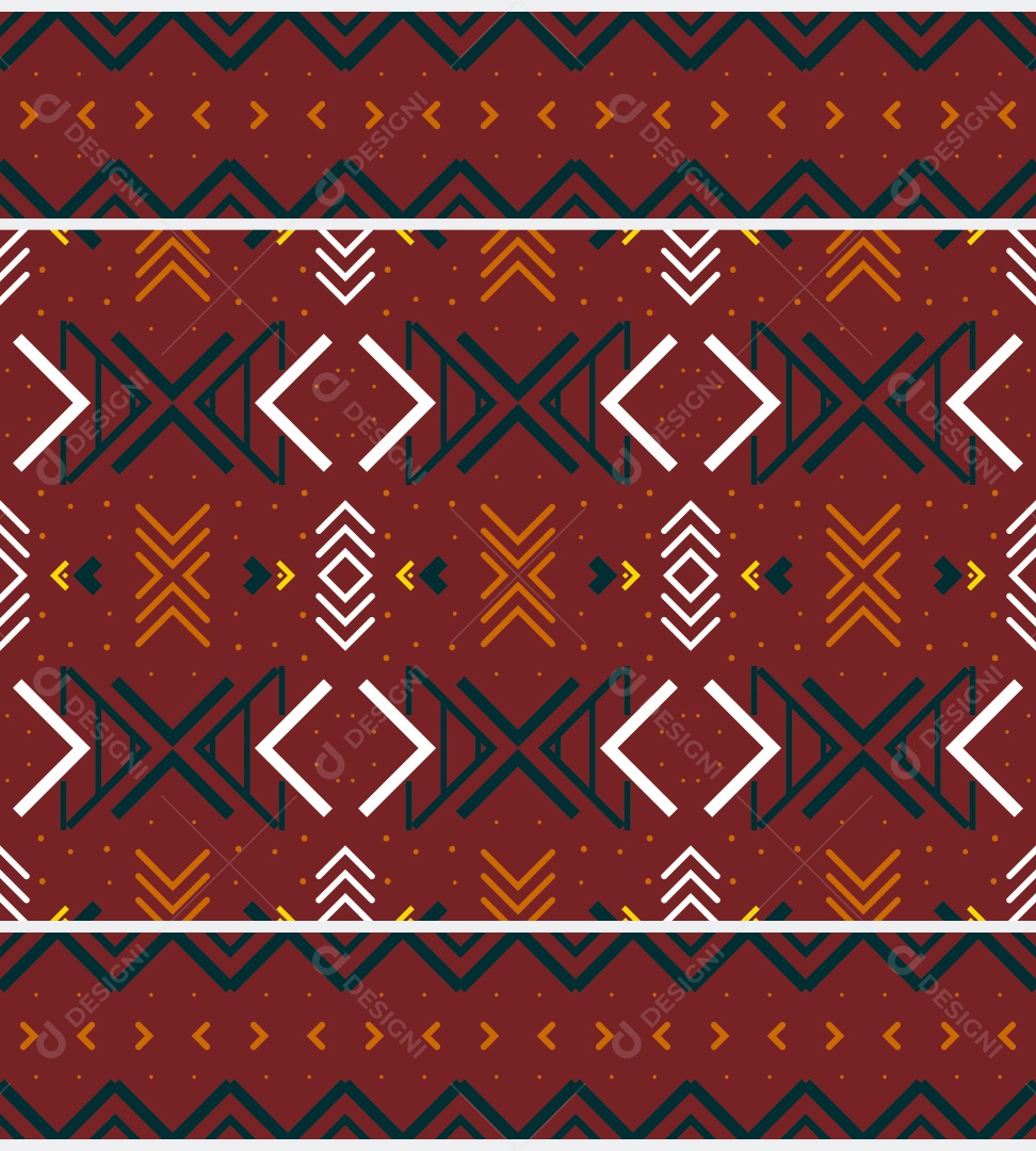 Padrão Tribal Tradicional Estilo Asteca Ilustração Colorida Vetor EPS