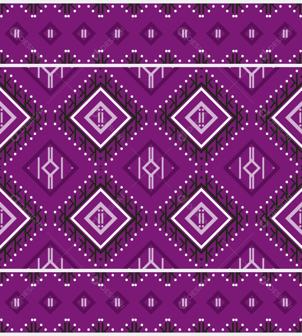 Padrão Tribal Tradicional Estilo Asteca Ilustração Roxa Vetor EPS