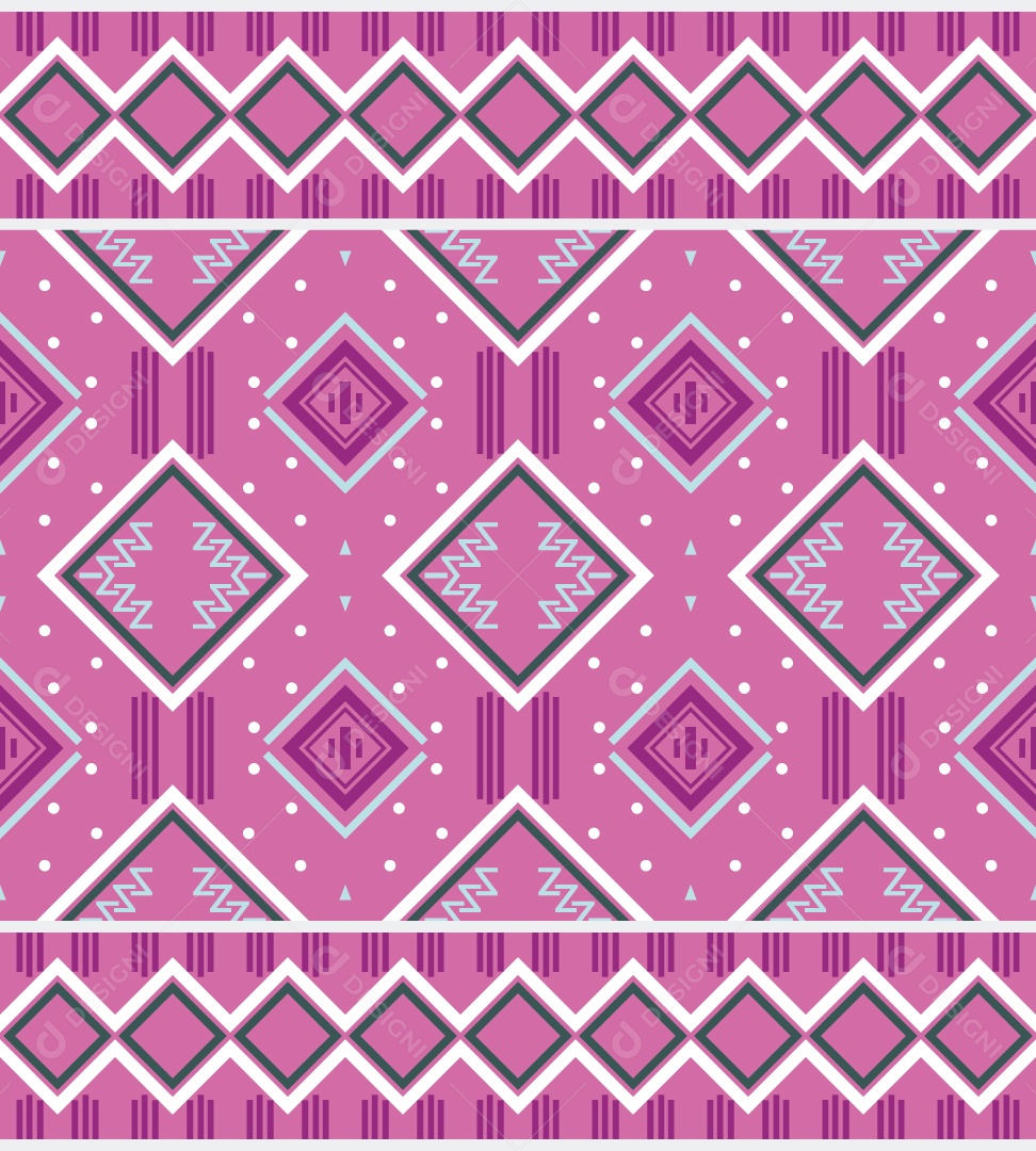 Padrão Tribal Tradicional Estilo Asteca Ilustração Rosa Vetor EPS