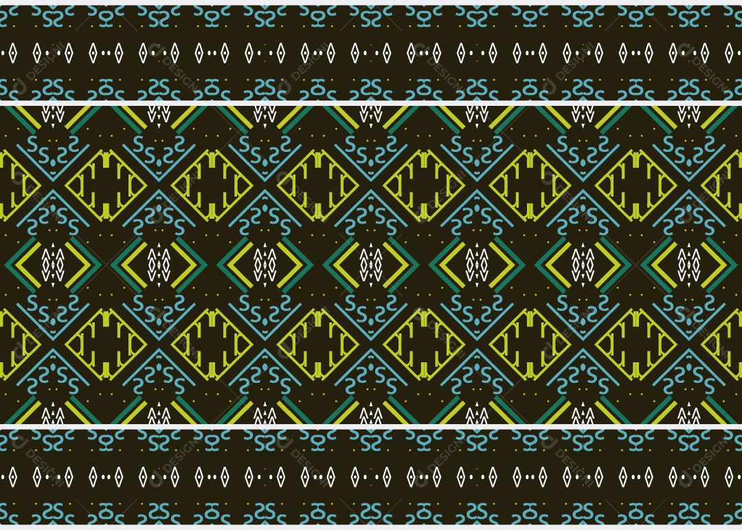 Padrão Tribal Tradicional Estilo Asteca Ilustração Colorida Vetor EPS