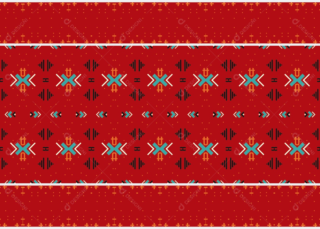 Padrão Tribal Tradicional Estilo Asteca Ilustração Vermelho Vetor EPS