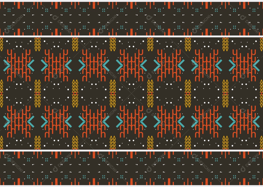 Padrão Tribal Tradicional Estilo Asteca Ilustração Colorida Vetor EPS