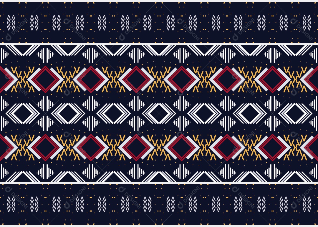 Padrão Tribal Tradicional Estilo Asteca Ilustração Colorida Vetor EPS