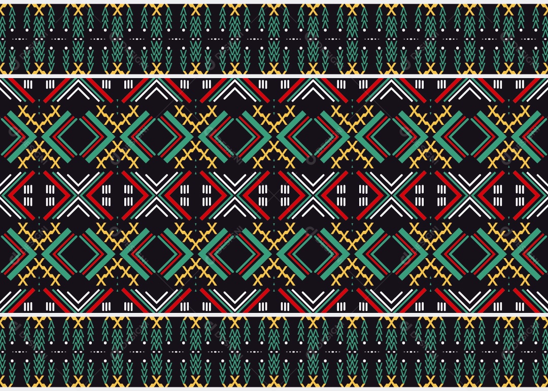 Padrão Tribal Tradicional Estilo Asteca Ilustração Colorida Vetor EPS