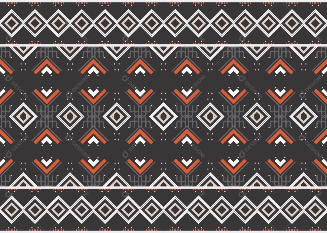 Padrão Tribal Tradicional Estilo Asteca Ilustração Colorida Vetor EPS