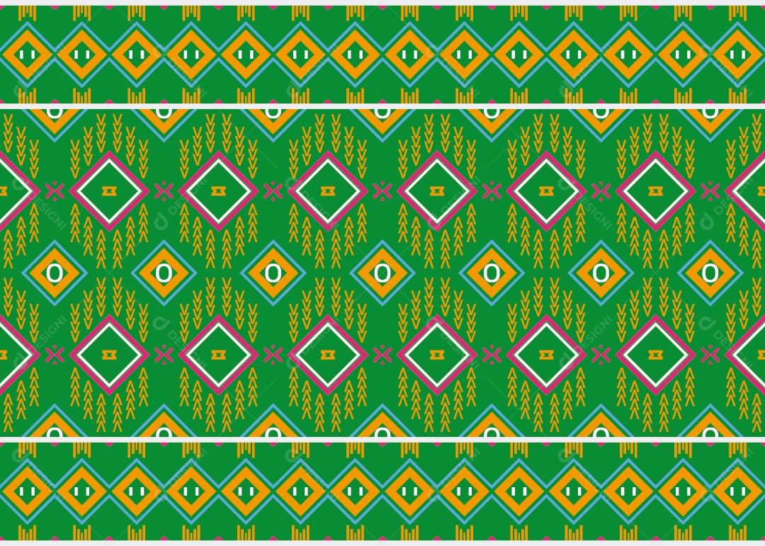Padrão Tribal Tradicional Estilo Asteca Ilustração Verde Vetor EPS