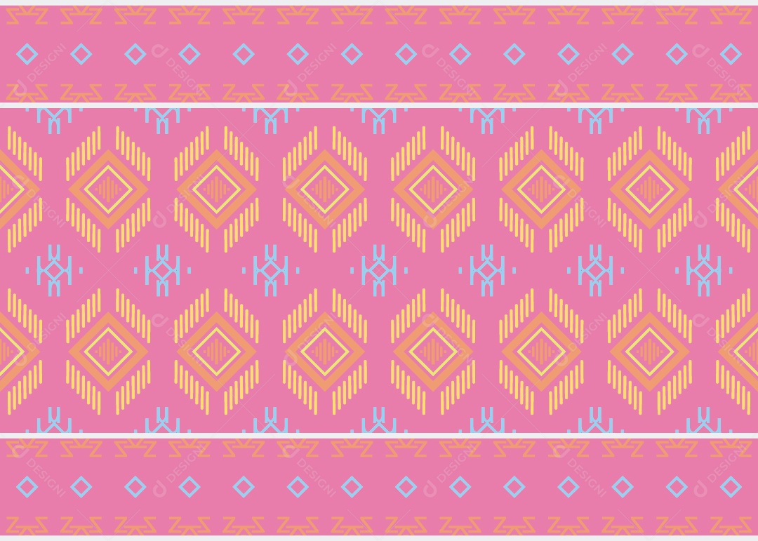 Padrão Tribal Tradicional Estilo Asteca Ilustração Rosa Vetor EPS