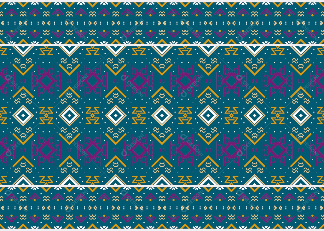 Padrão Tribal Tradicional Estilo Asteca Ilustração Colorida Vetor EPS