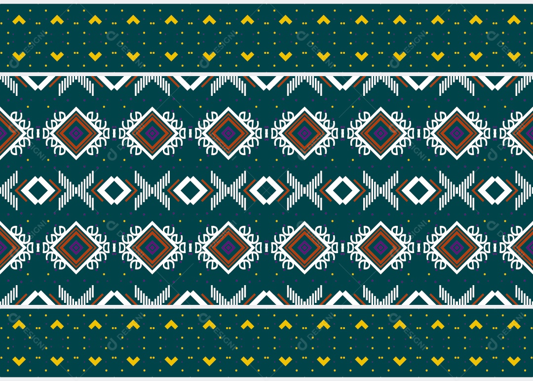 Padrão Tribal Tradicional Estilo Asteca Ilustração Colorida Vetor EPS