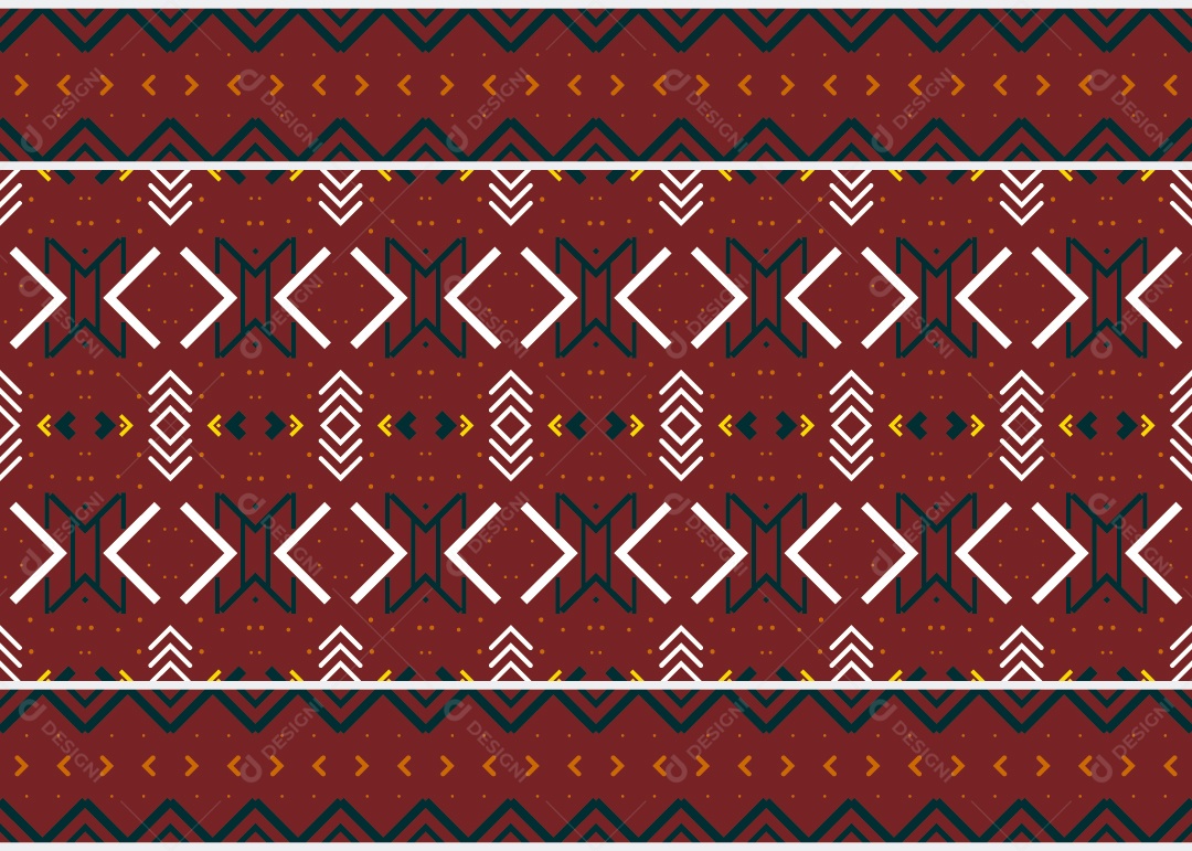 Padrão Tribal Tradicional Estilo Asteca Ilustração Vermelho Vinho Vetor EPS