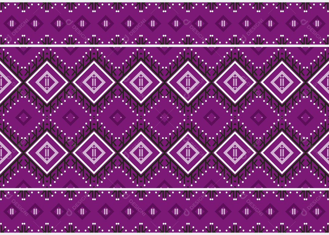 Padrão Tribal Tradicional Estilo Asteca Roxo Vetor EPS