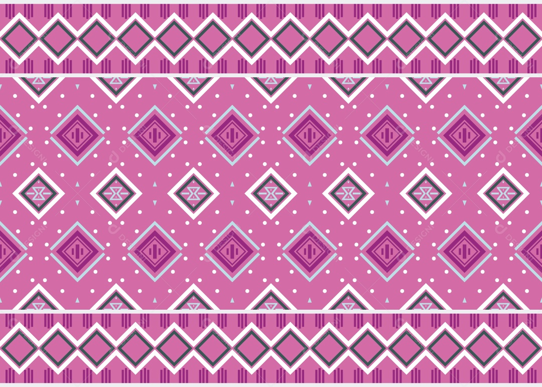 Padrão Tribal Tradicional Estilo Asteca Rosa Vetor EPS