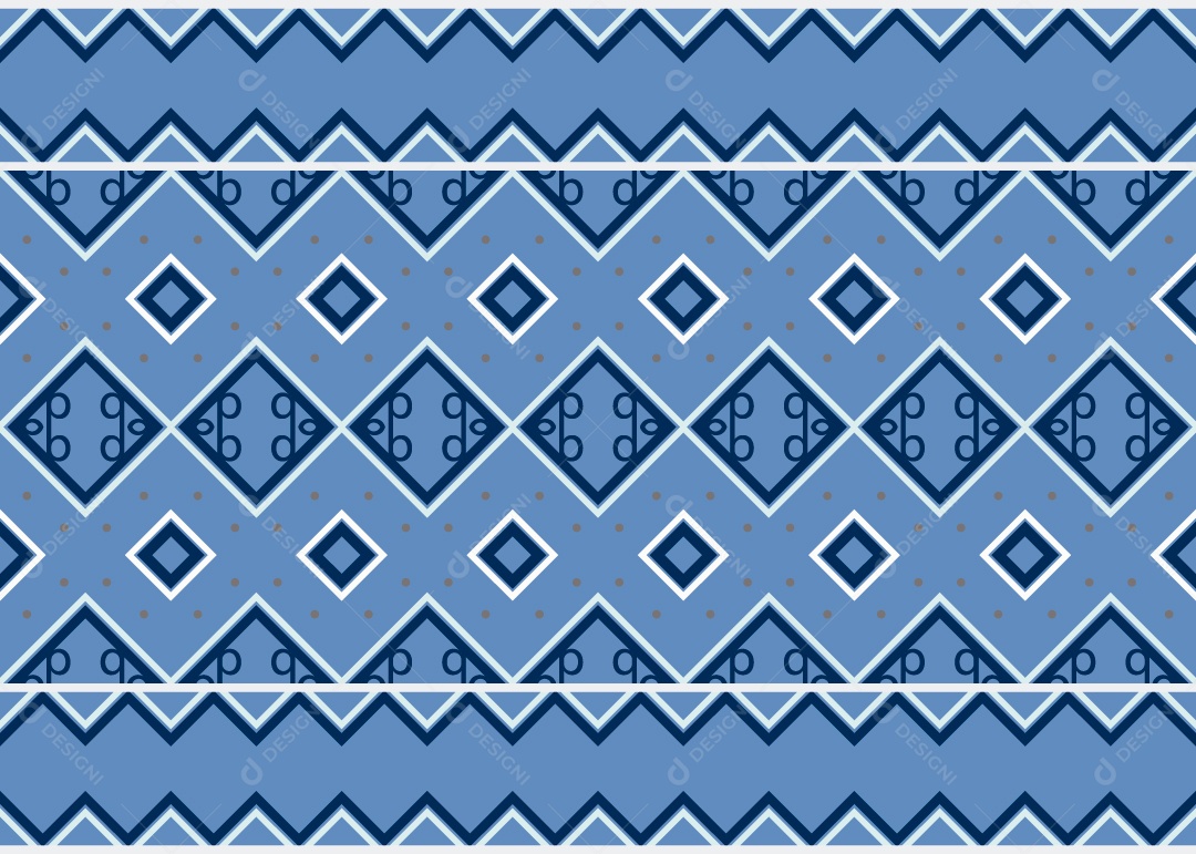 Padrão Tribal Tradicional Estilo Asteca Azul Vetor EPS