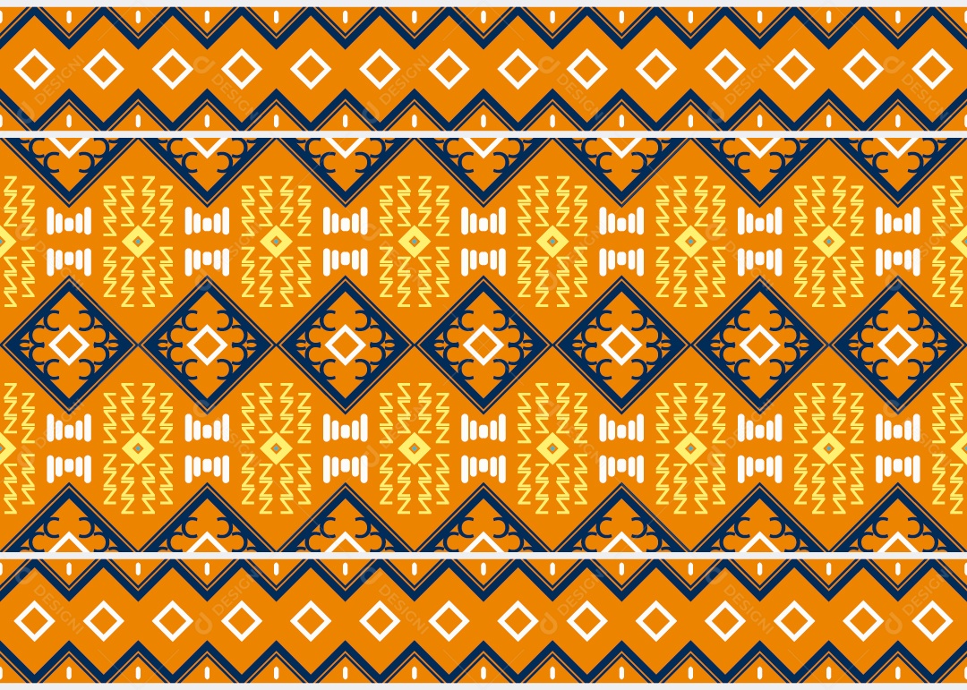 Padrão Tribal Tradicional Estilo Asteca Laranja Vetor EPS