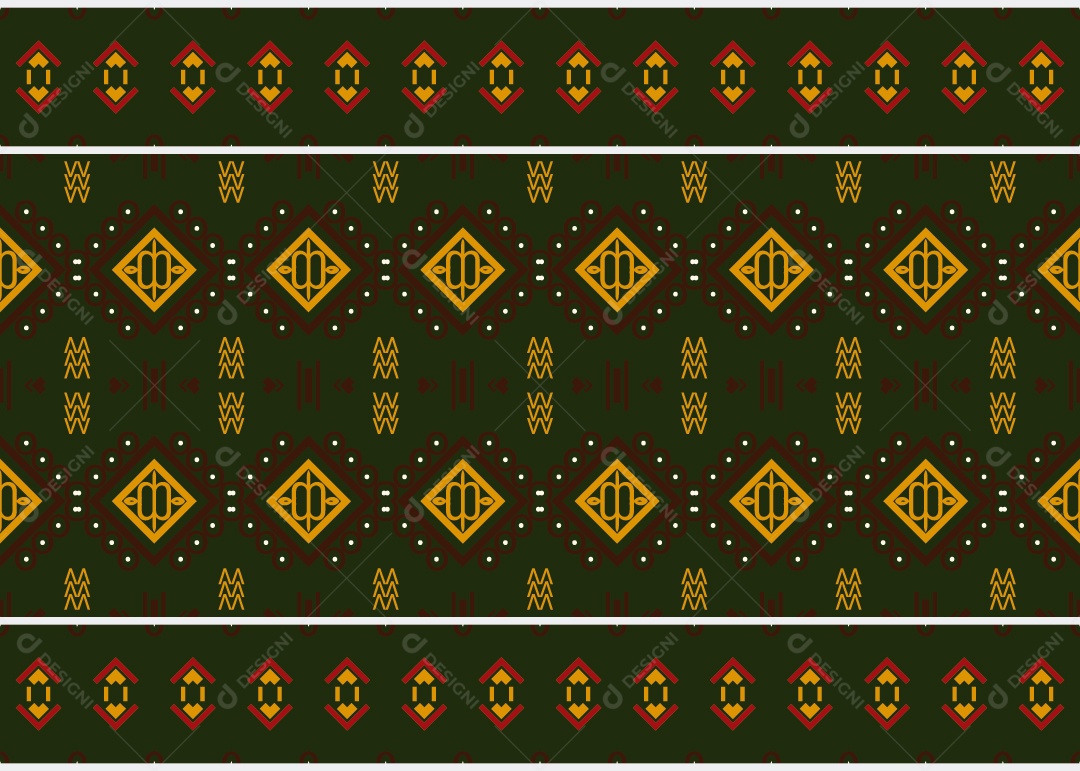 Padrão Tribal Tradicional Estilo Asteca Ilustração Colorida Vetor EPS