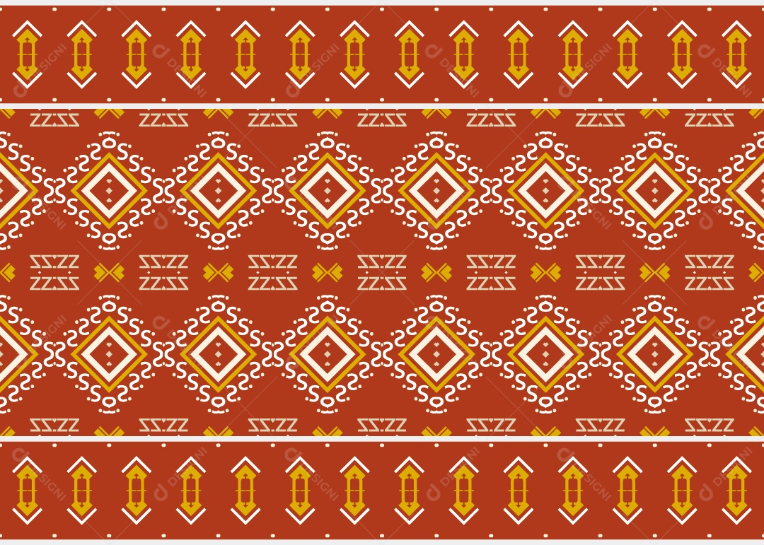 Padrão Tribal Tradicional Estilo Asteca Ilustração Colorida Vetor EPS