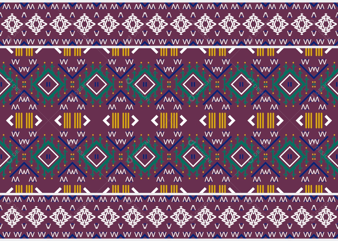 Padrão Tribal Tradicional Estilo Asteca Ilustração Colorida Vetor EPS