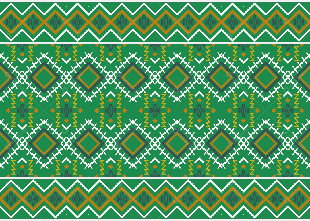 Padrão Tribal Tradicional Estilo Asteca Ilustração Verde Vetor EPS